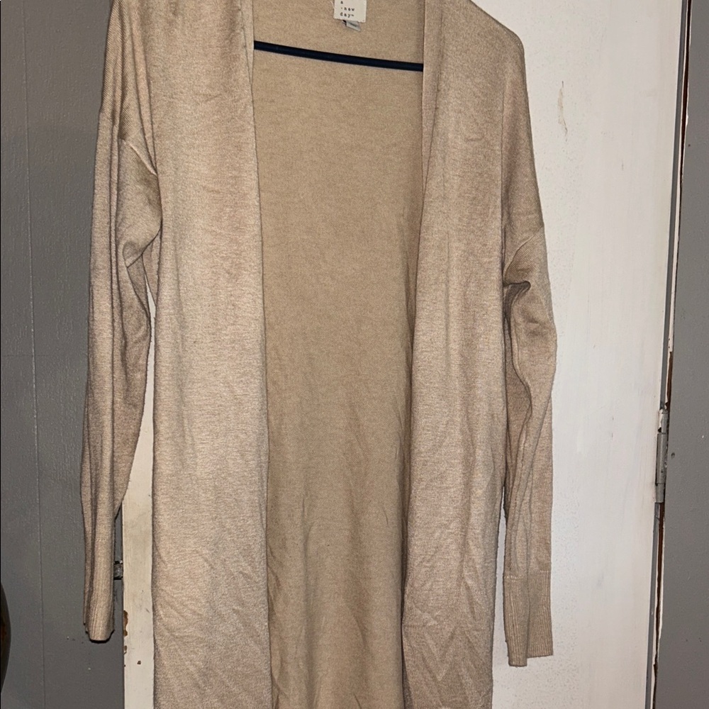 a new day Light Tan Open Front Cardigan